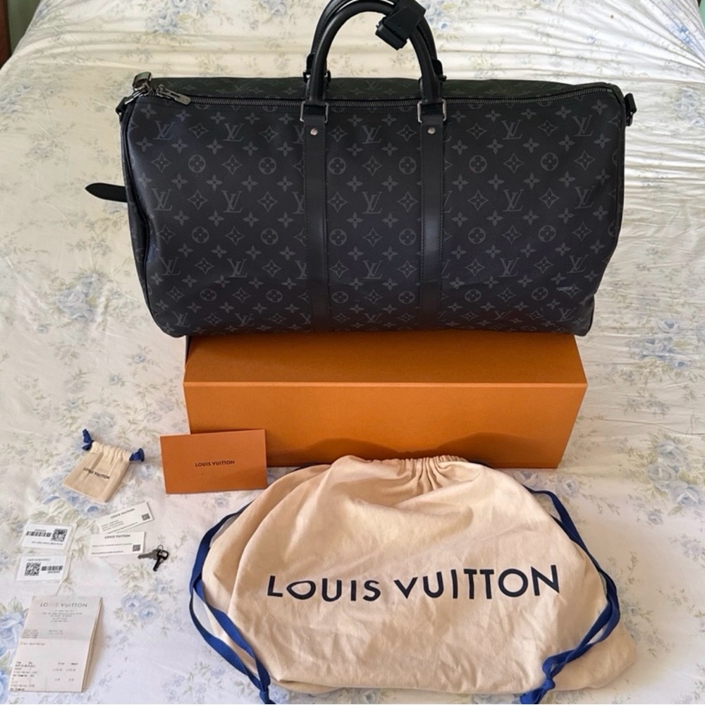 Louis Vuitton Black Monogram Duffel Bag
